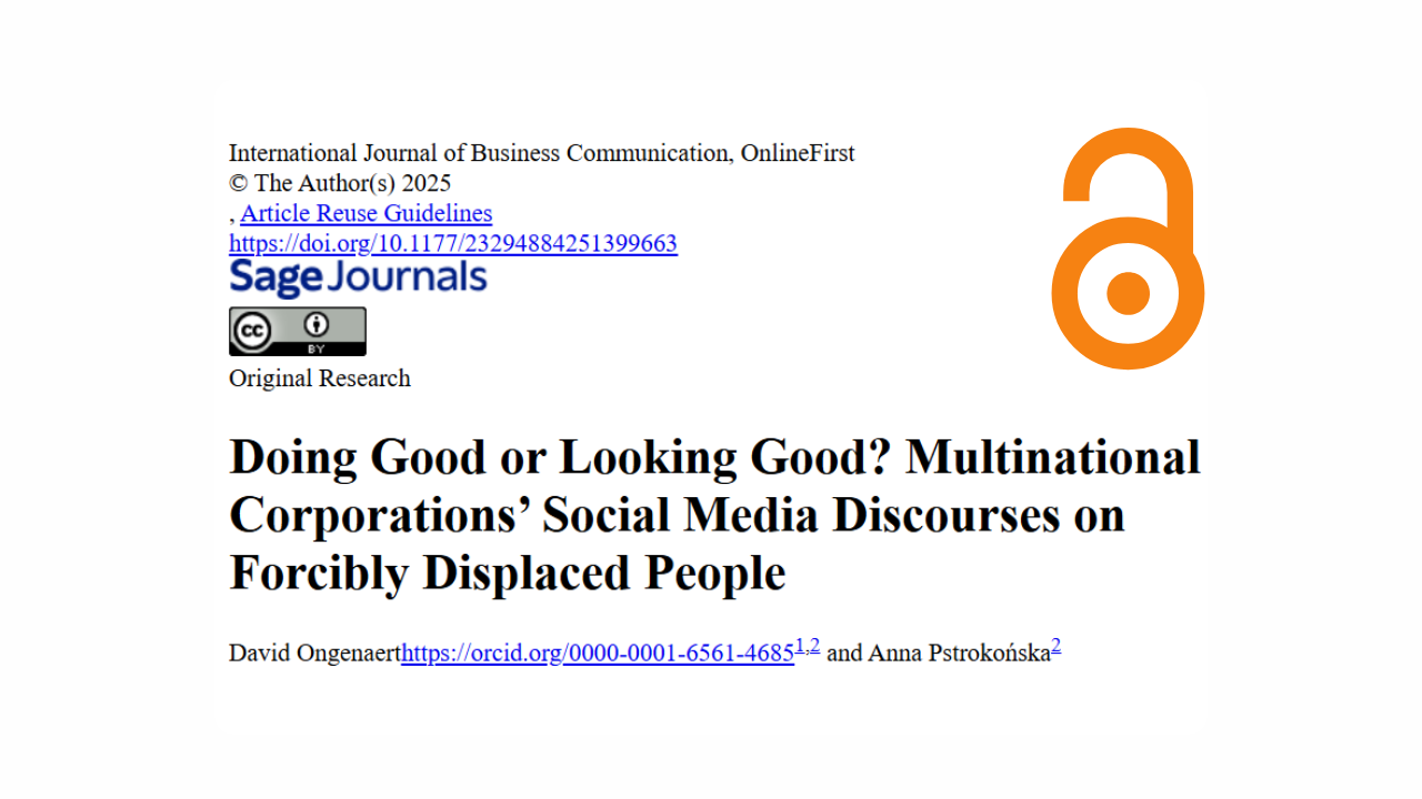 Doing Good or Looking Good? Multinational Corporations’ Social Media Discourses on Forcibly Displaced People