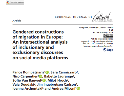 ICSJ reports on the article published in the journal European Journal of Cultural Studies
